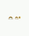 Rainbow Enamel Flat Back Kids Earrings