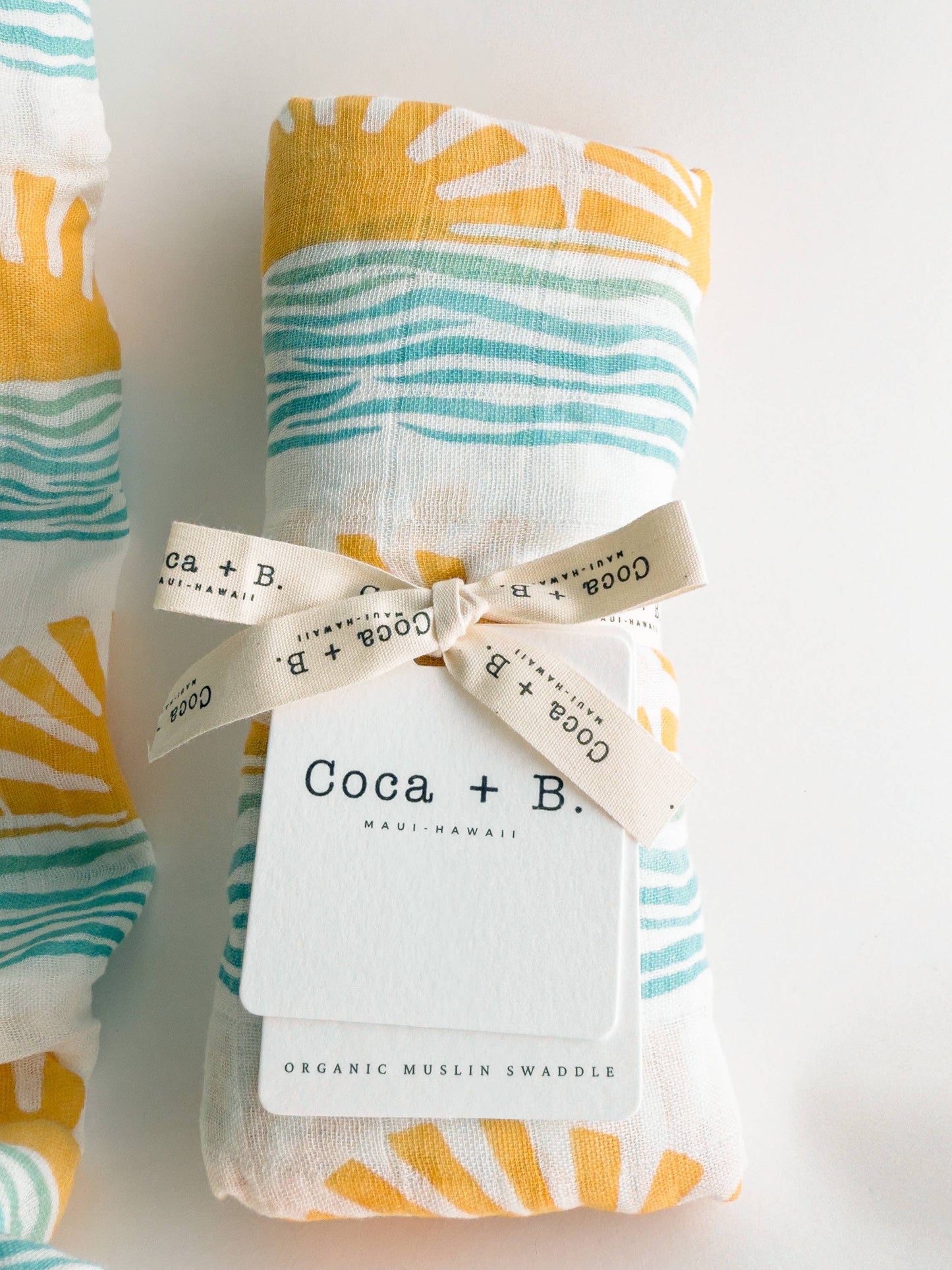 Sun + Wave Organic Baby Swaddle | Surfer Nursery Decor