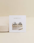 Silver Three Hoop Huggie - Earring