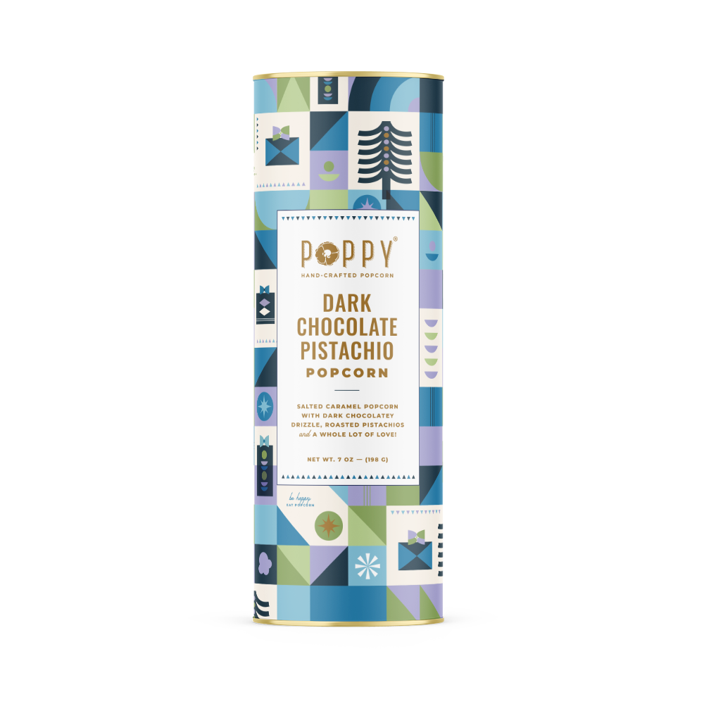 Dubai Chocolate-Inspired Salted Caramel Popcorn with Pistachios – Gift Cylinder