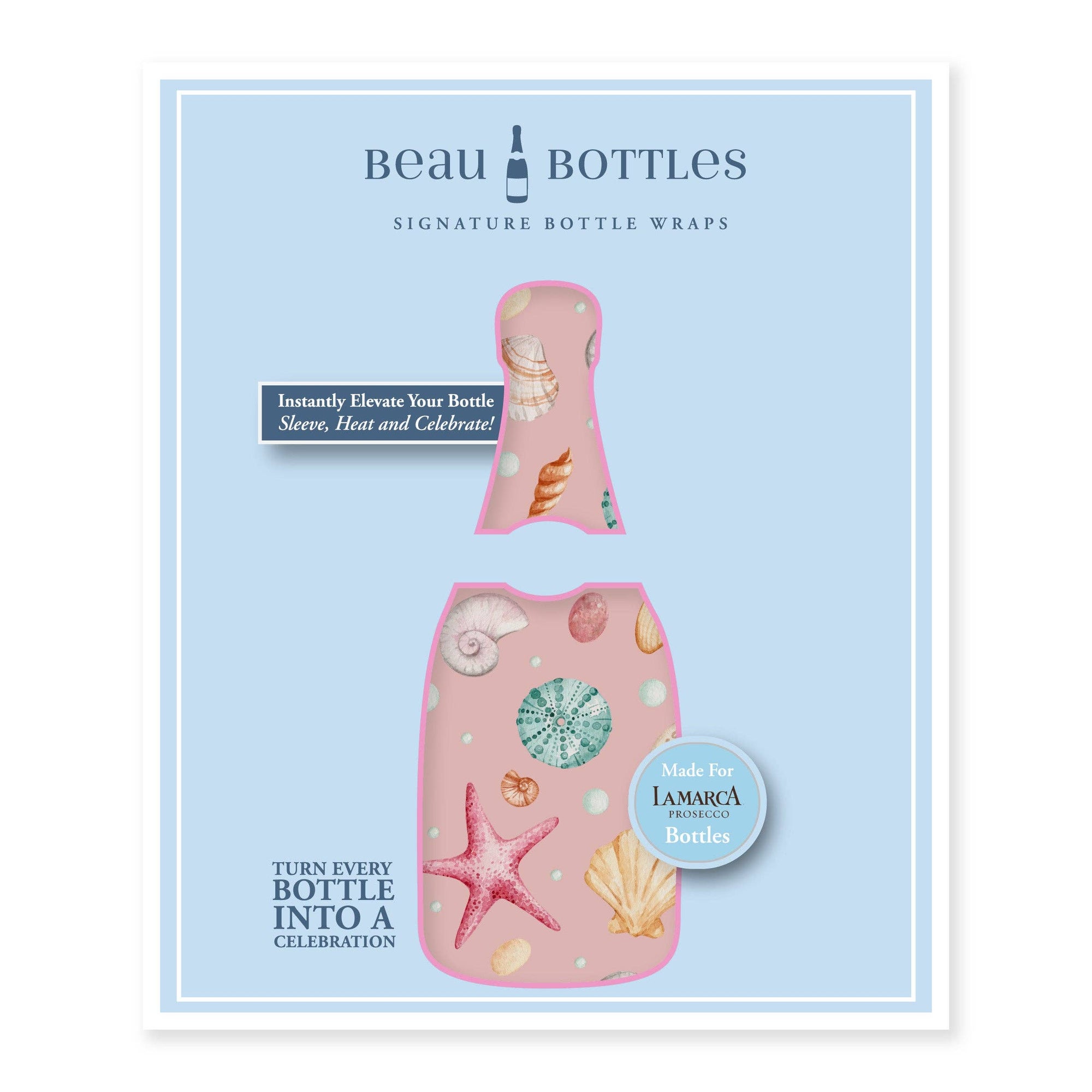 Beau Bottles Pink Seashells - Prosecco Collection