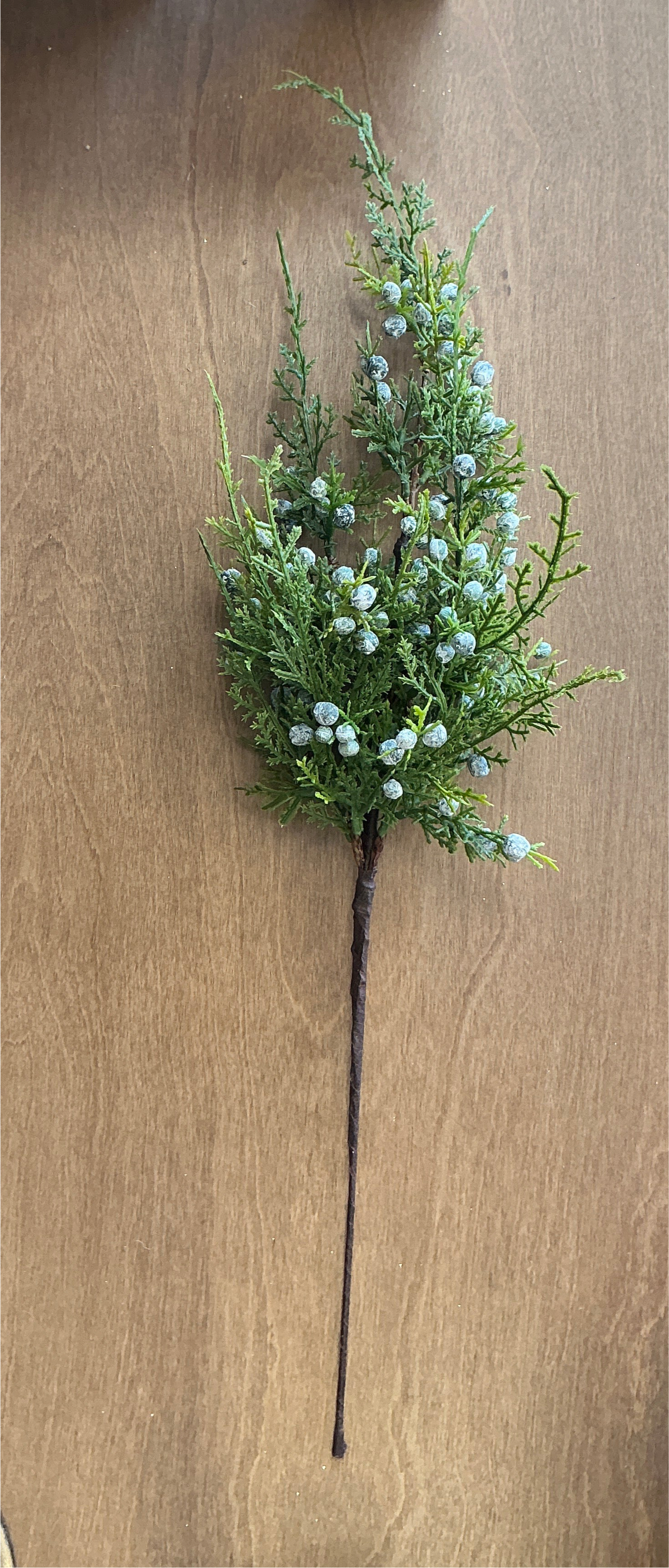 Faux Juniper Berry Stem - 18"