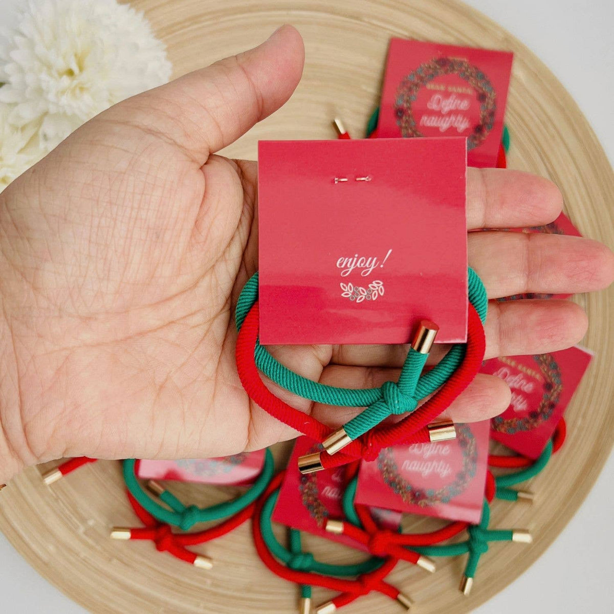 Holiday Thank You Gift Christmas Hair Ties | Define Naughty