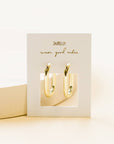 Gold Hoop - Large Rectangle - Earrings