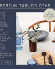 Dusty Blue Striped Tablecloth - Upcycled Cotton
