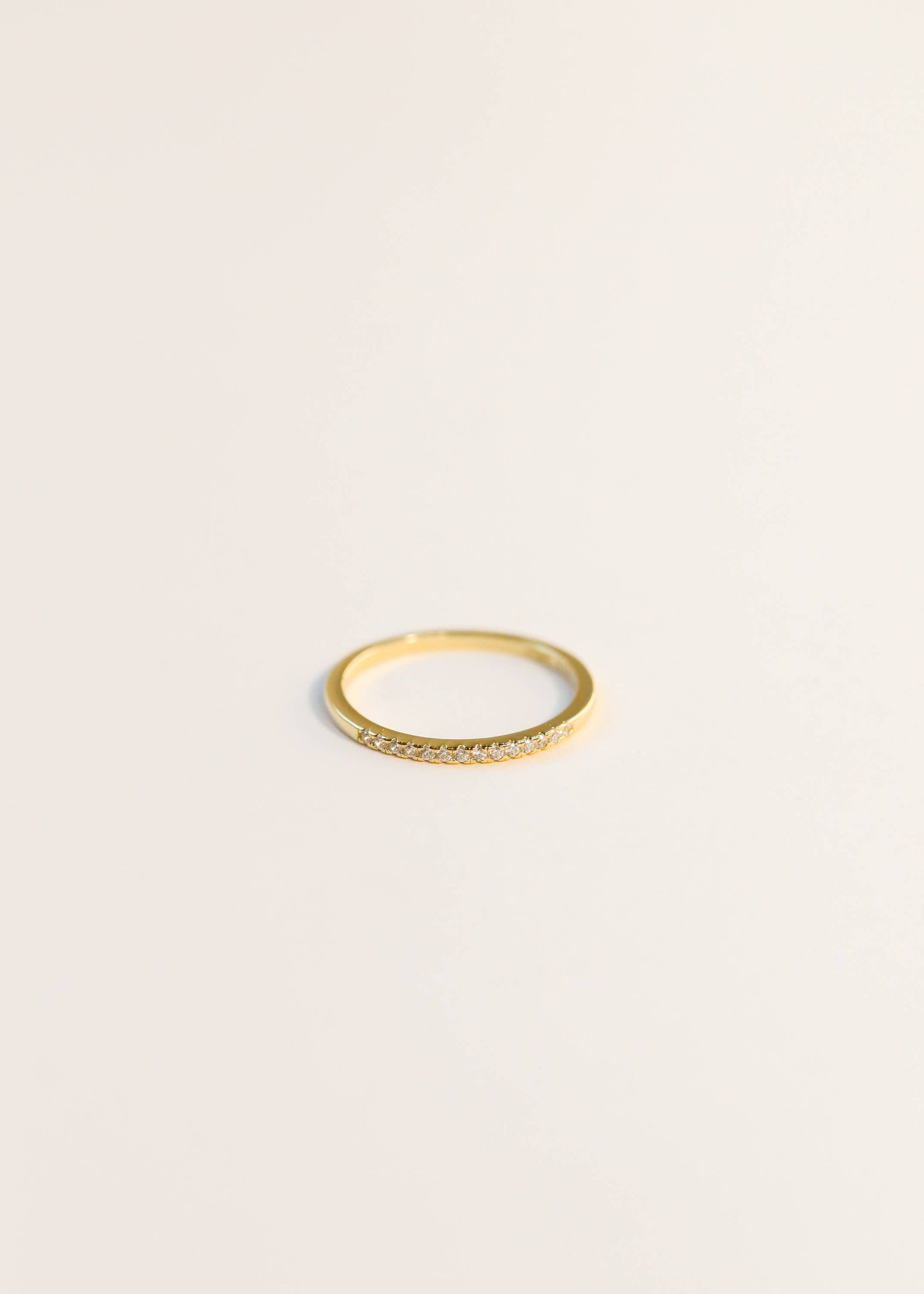 Gold Rings - Half Pave - White CZ