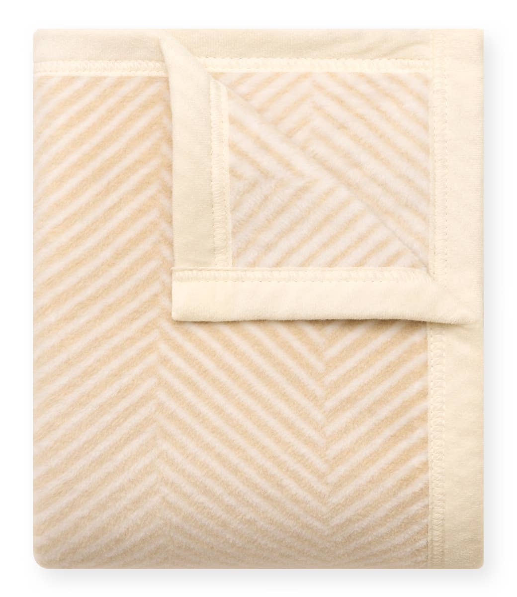 Harborview Herringbone Cream Blanket