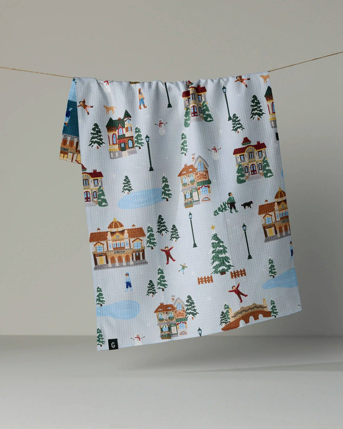 Holiday Nostalgia - Geometry LUXE Double-Sided Kitchen Tea Towel - Holiday 2026