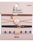 "Drive" Black and Cream Hair Tie Bracelets with Removable Ball Marker