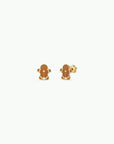 Gingerbread Man Enamel Flat Back Kids Earrings