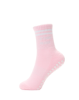 Je t'aime Pilates Grip Crew Socks in Pink