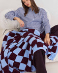 The Teddy Throw - 100% Recycled - Blue Check - FW25