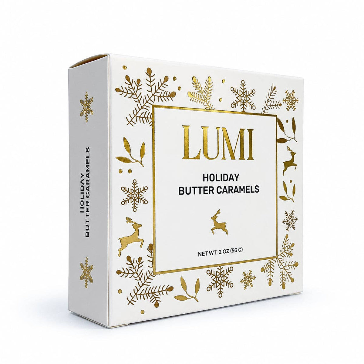 Holiday Butter Caramels – White Box, 2 oz
