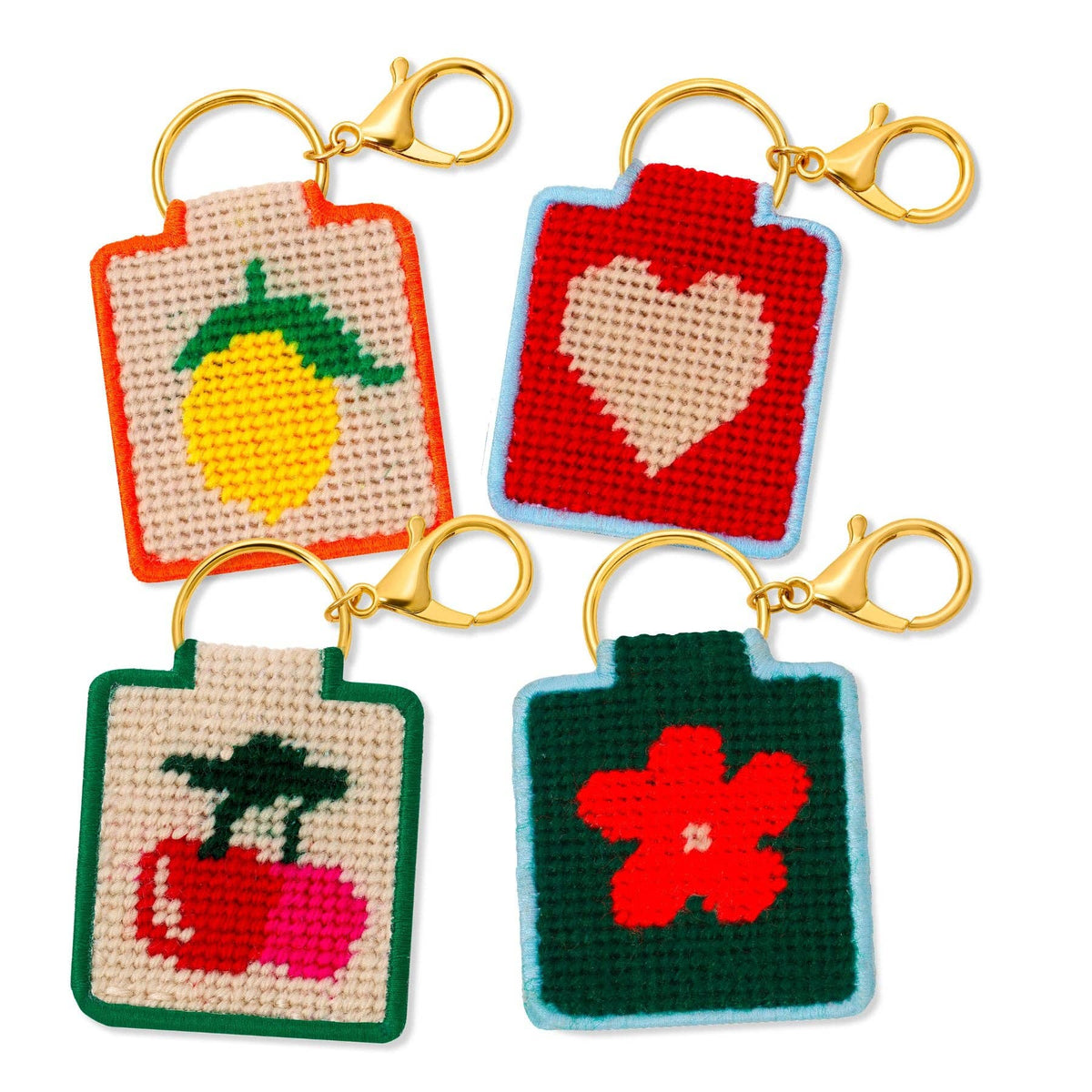 Needlepoint Keychain Bundle - Includes 8 each style + Display