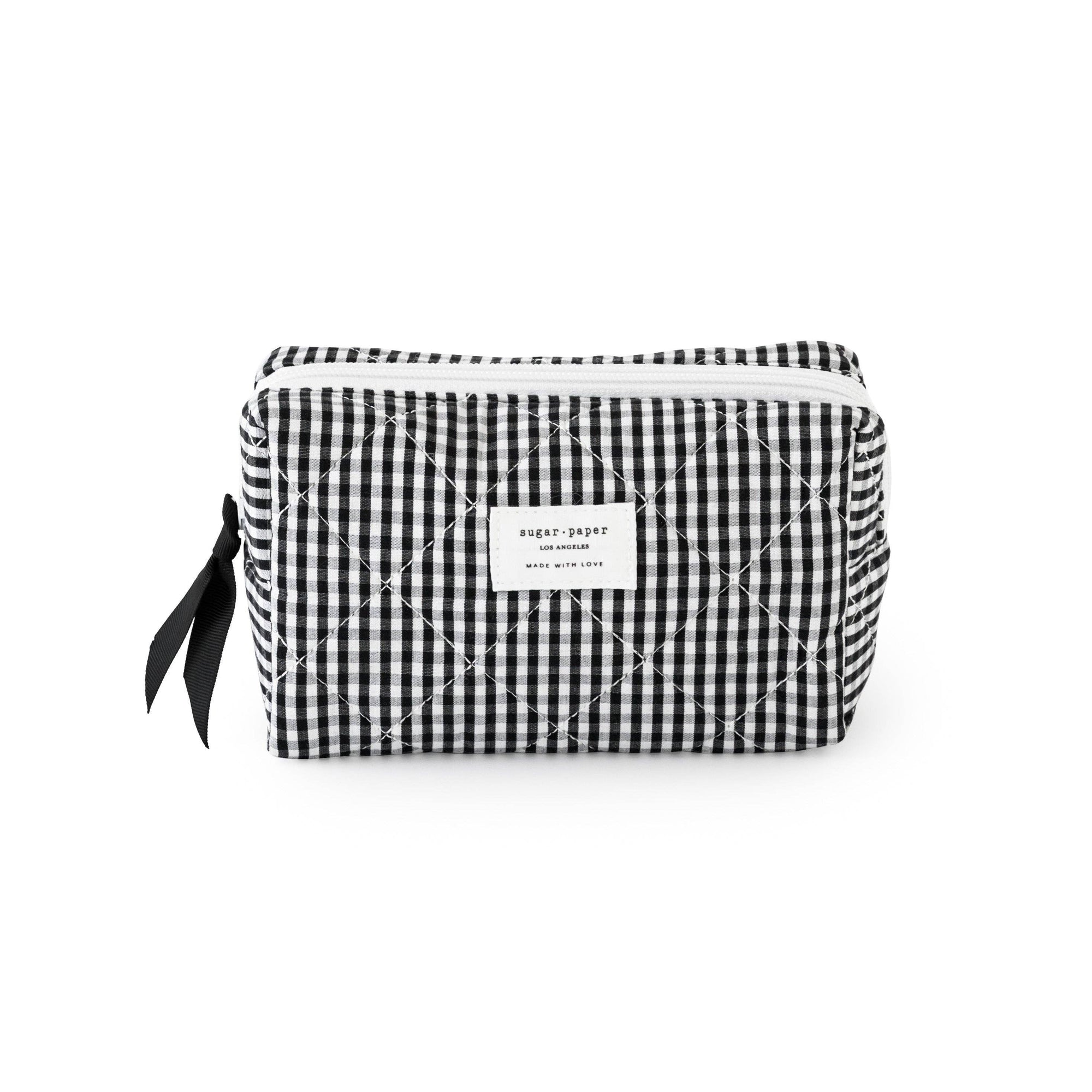 Sugar Paper Cosmetic Pouch | Black &amp; White Gingham Makeup Bag