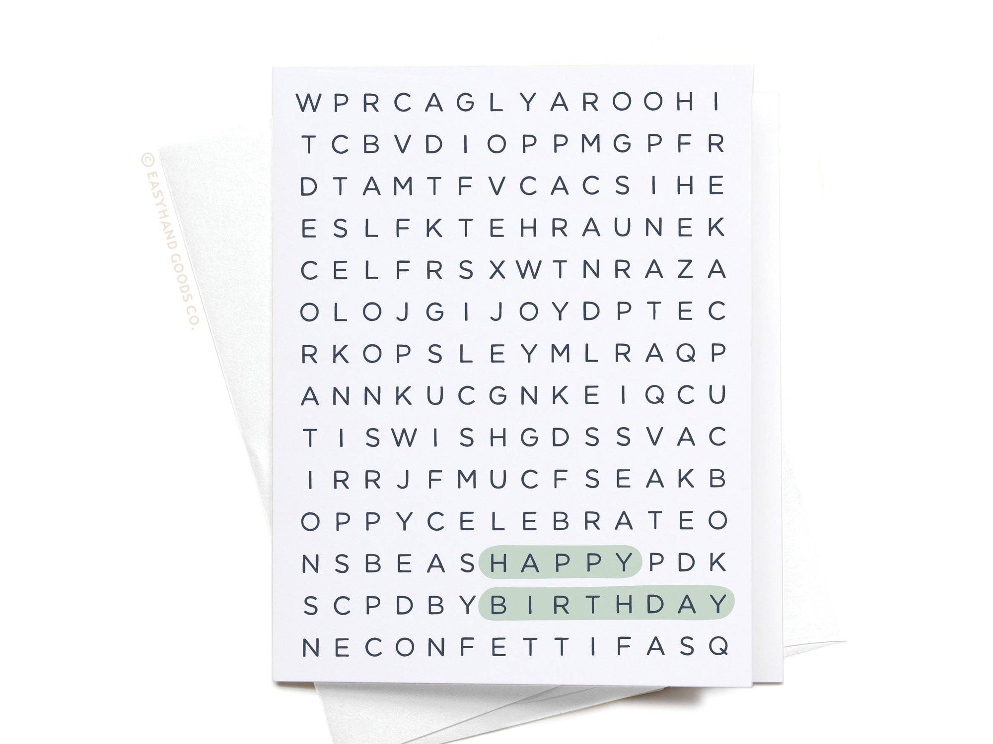 Happy Birthday Word Search Greeting Card
