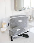 Sugar Paper Cosmetic Pouch | Black & White Gingham Makeup Bag
