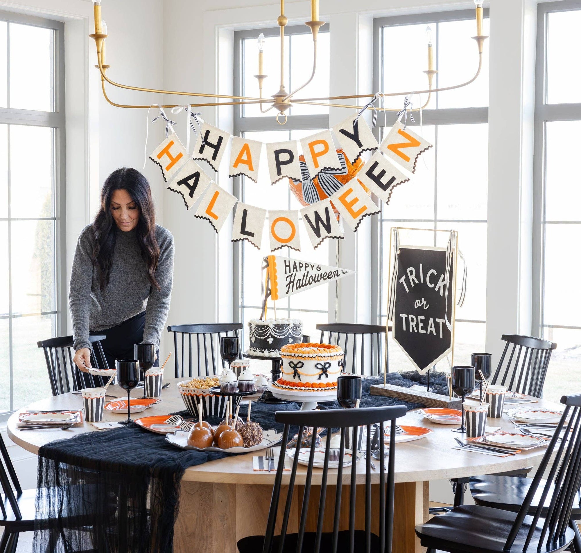 Happy Halloween Felt Pennant | Spooky Holiday Wall Decor