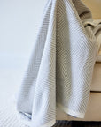 Harborview Herringbone Light Grey Blanket