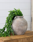 Ridged Terracotta Vase
