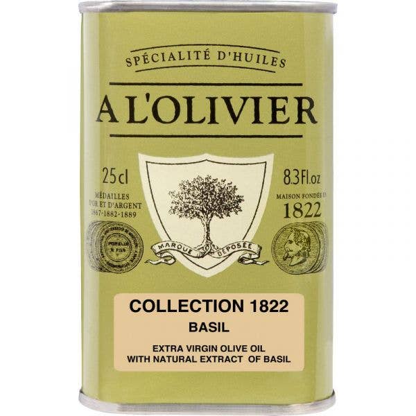 A L'Olivier Basil Infused Extra Virgin Olive Oil Tin, 250ml