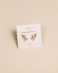 Sun Ray - White Opal - Gold Earrings