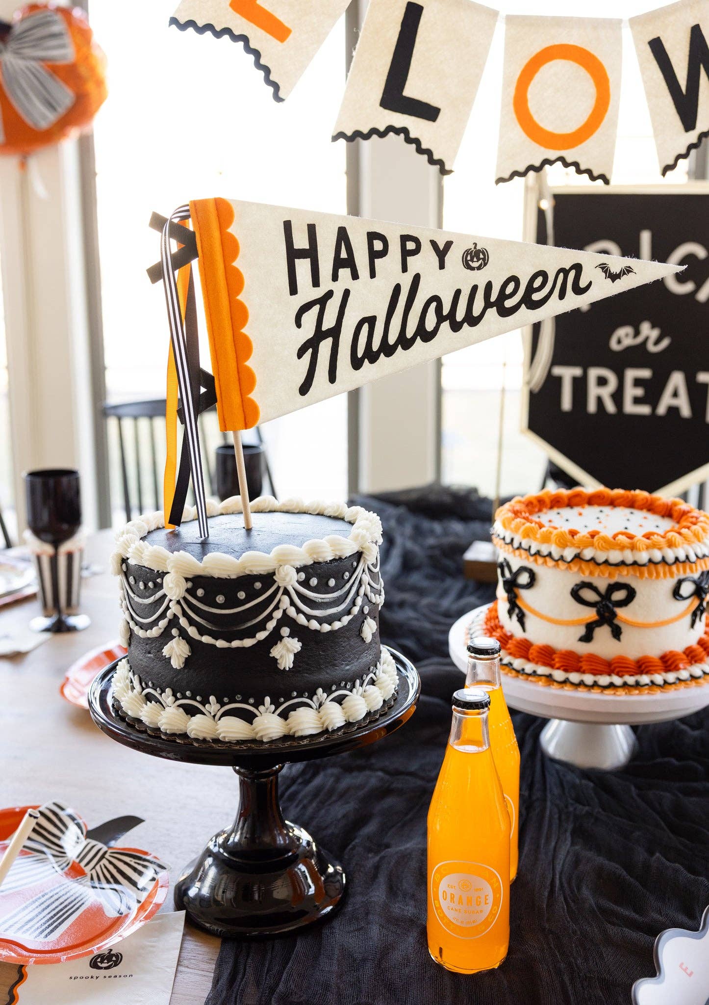 Happy Halloween Felt Pennant | Spooky Holiday Wall Decor