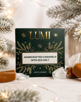 Holiday Handcrafted Caramels with Sea Salt – Green Box, 2 oz