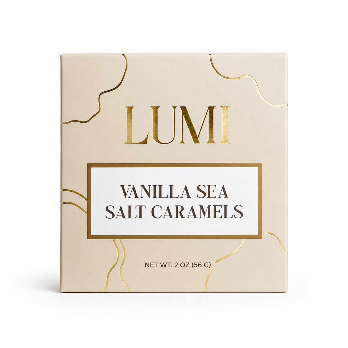 Vanilla Sea Salt Caramels – Beige Box, 2 oz