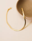 Flat Snake Chain Bracelet - 18k Gold Plated