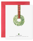 Plaid Ribbon Wreath | Christmas Card