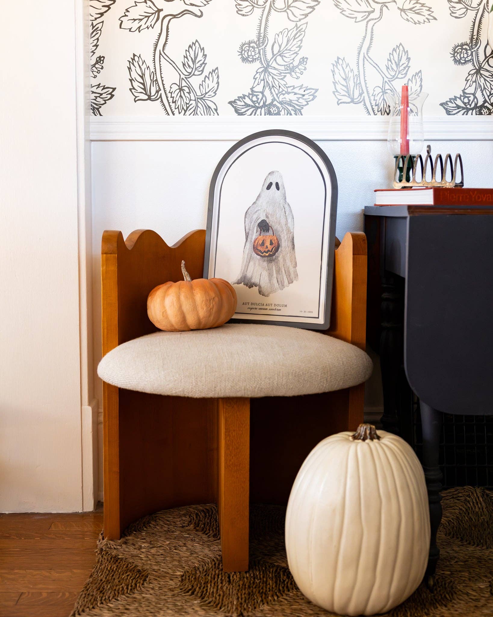 Ghost Arched Bamboo Tray | Halloween Serving &amp;amp; Party Decor
