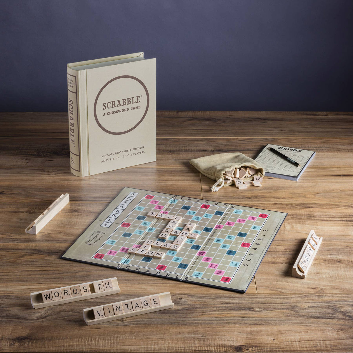SCRABBLE Vintage Bookshelf Edition – Classic Word Board Game