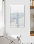 Blue Surfboard Print. Ocean Beach Wall Art: 8x10 inches / Print - unframed