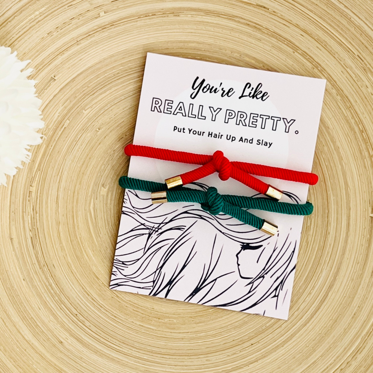 Really Pretty Double Elastic Hair Tie - Hair Accessory Card