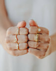 Gold Rings - Half Pave - White CZ