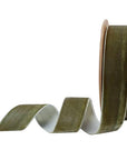 1" Reversible Classic Velvet Ribbon | Olive | 10 Yard Roll