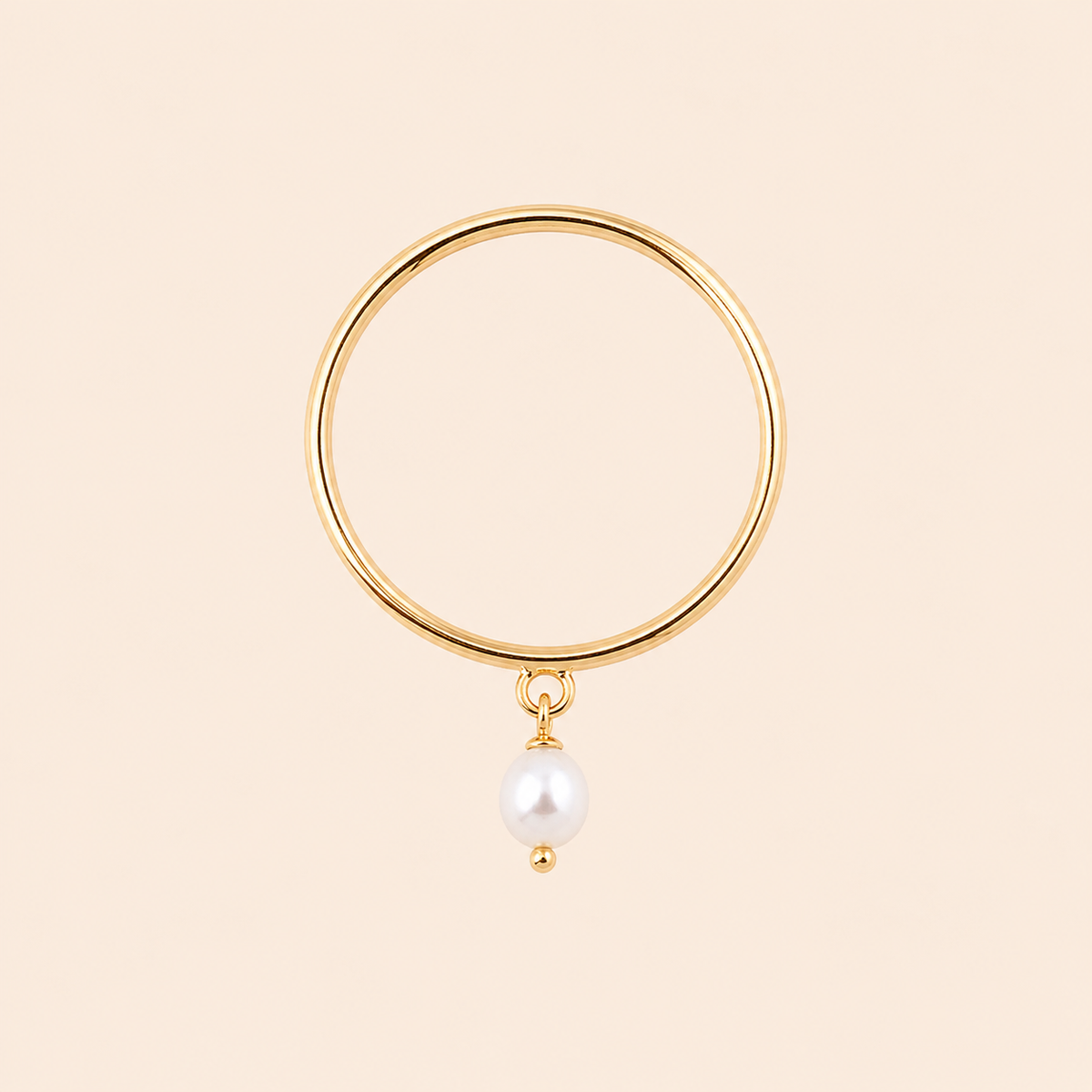 Gold Ring - Pearl Charm
