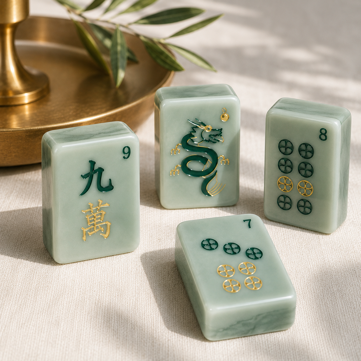 Tradewind Mahjong Tiles – Mint &amp; Sea | Premium 160-Piece Mahjong Set: PRE-ORDER ONLY