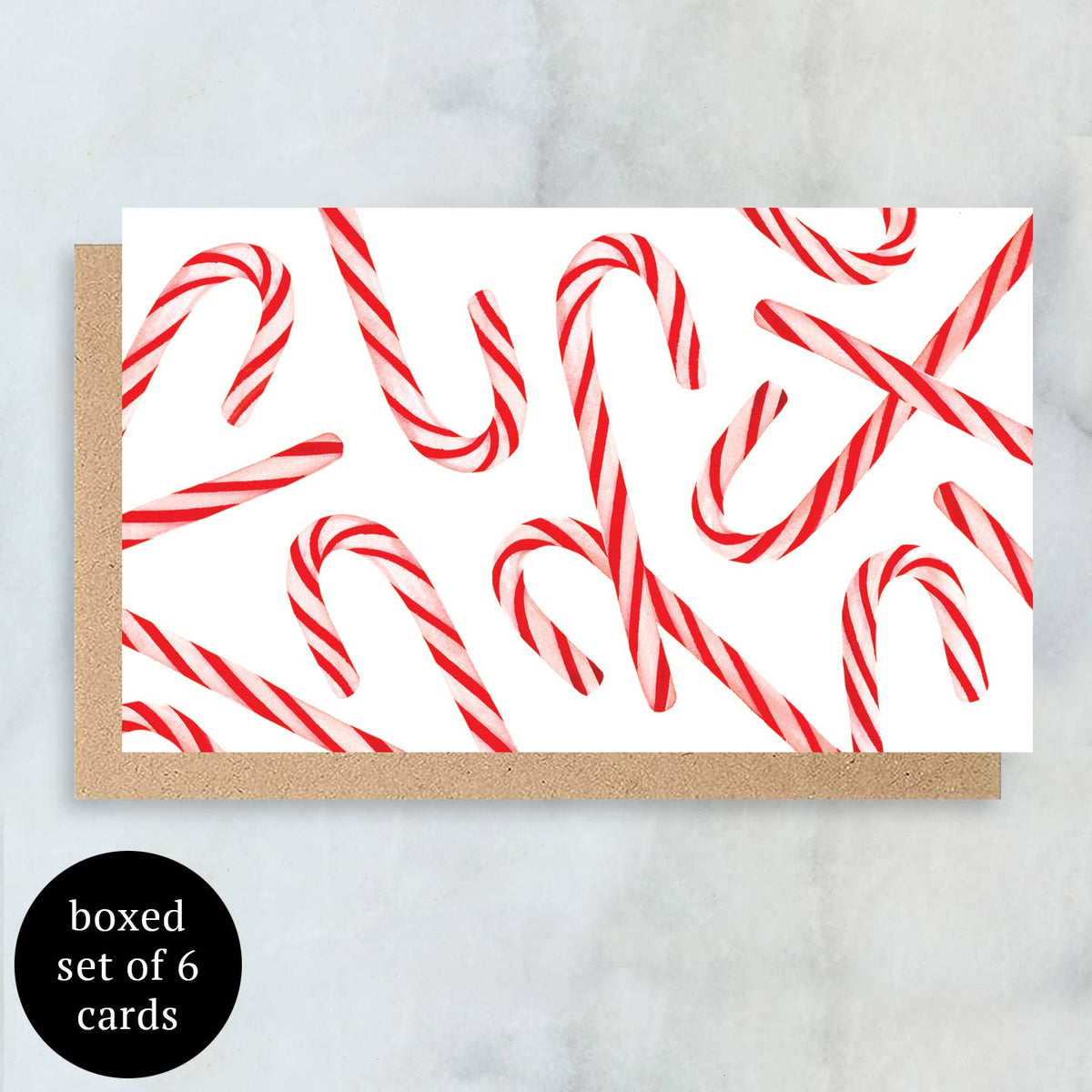 Candy Cane Mini Christmas Cards – Boxed Set of 6