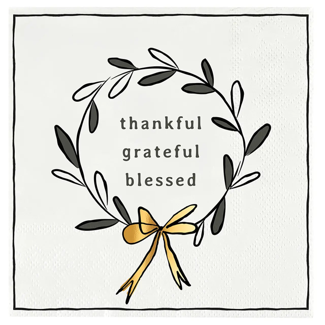 Ceramic Napkin Tray + Napkins - Thankful, Grateful, Blessed