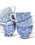 Blu/Wht Handled Cup-6 Asst-4.5"D-1483