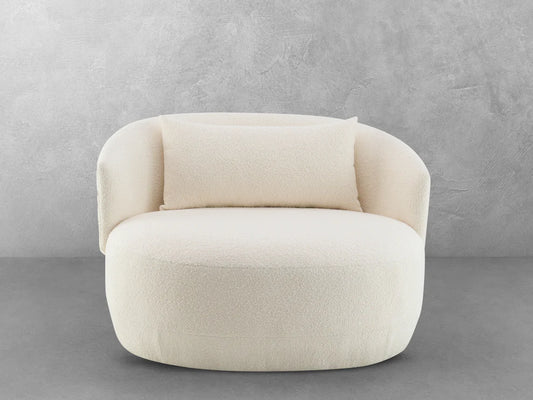 Bouclé Fabric Oversized Swivel Chair