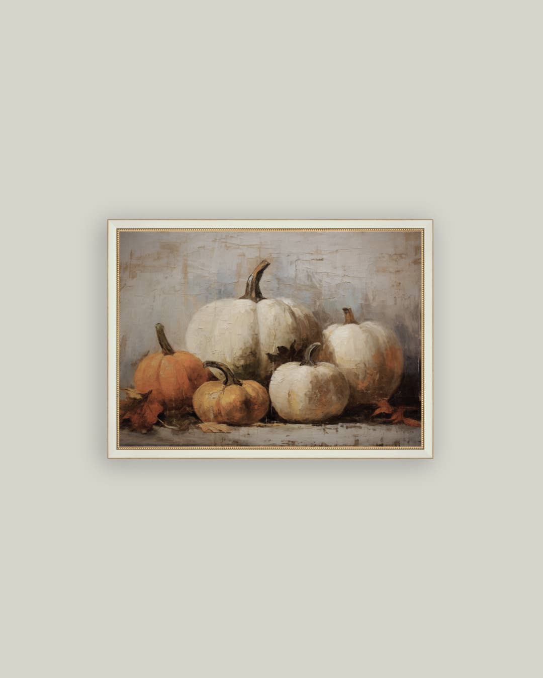 Vintage Pumpkins Framed Fall Canvas Art