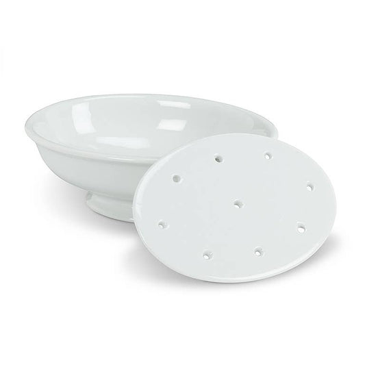 2Pc Soap Dish W/Strainer-Wht-5.5"L-596