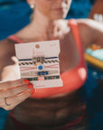 "Mahjong" Themed in Pink, Green & Blue with Lotus & Tile Accent Hair Tie Bracelets