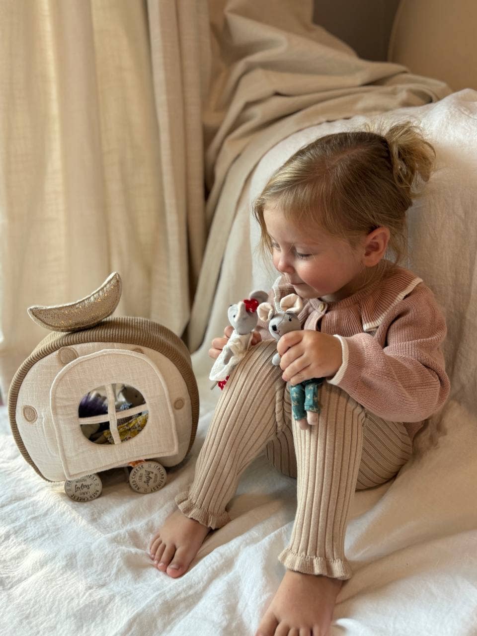 Sweet Dreams Mouse on Moon Plush | Keepsake Nursery Gift &amp; Children's Toy