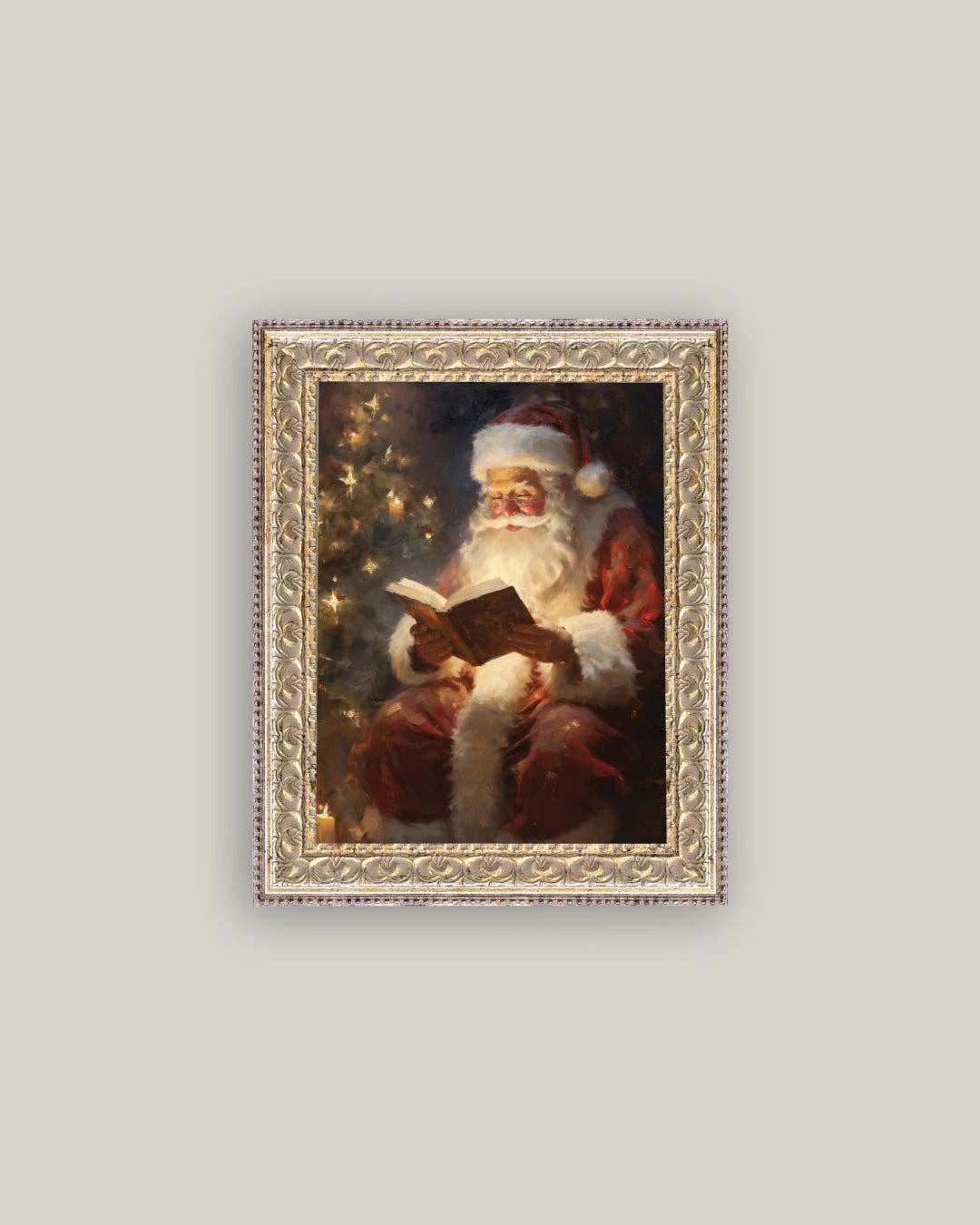 Classic Santa Framed Vintage Christmas Canvas Art