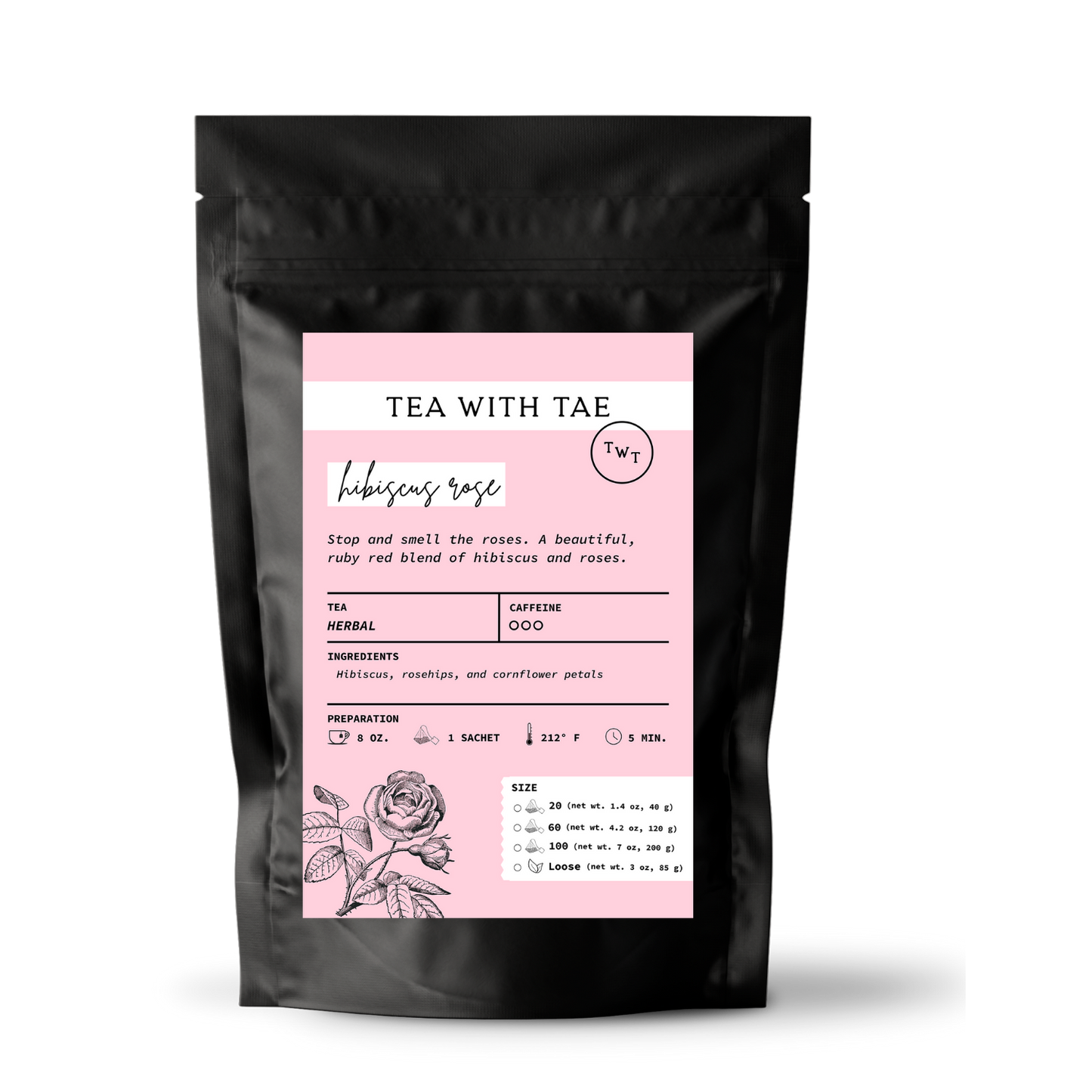 Hibiscus Rose Herbal Loose Leaf Tea