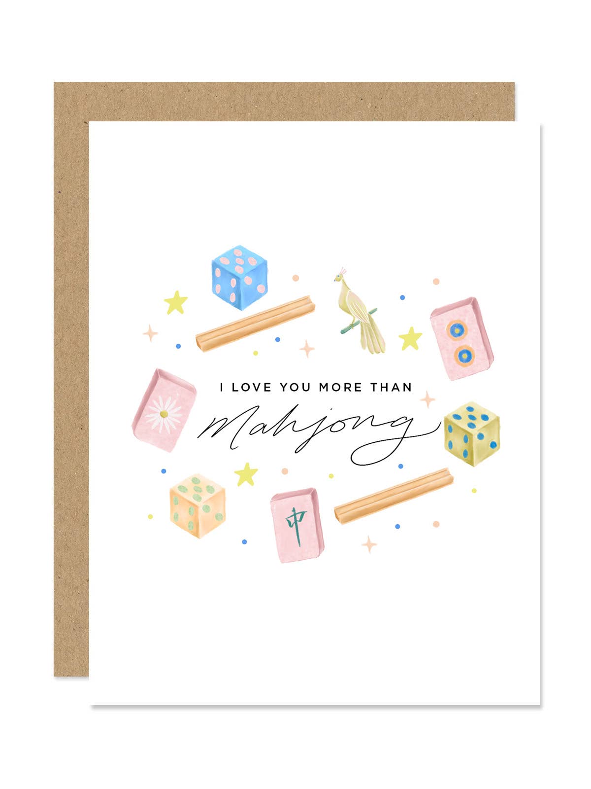 Mahj-Themed "I Love You More Than Mahjong" Card